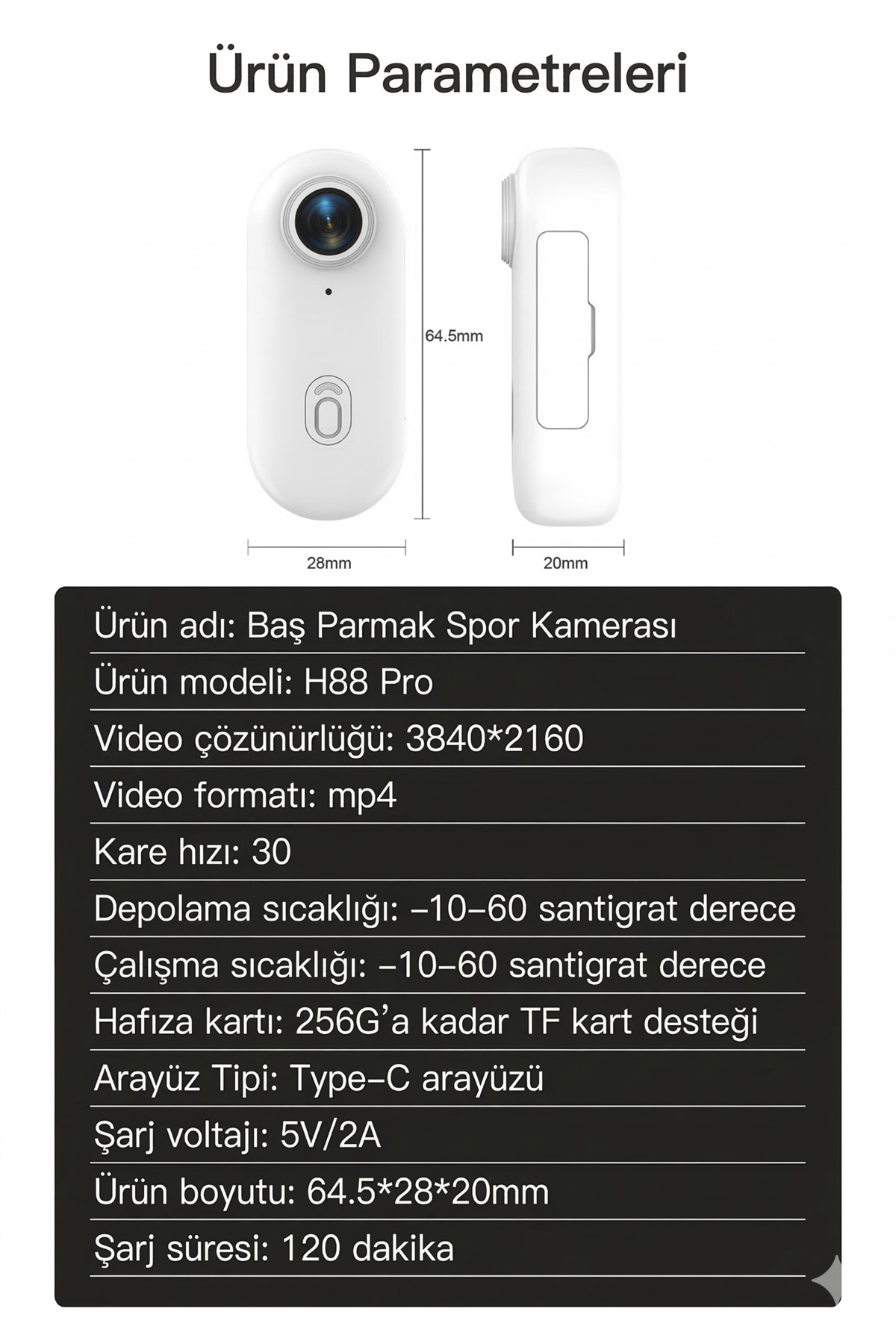 Mini Yaka Kamerası 1080P Full HD - 180 Derece Dönebilen Lens - Gece Görüşlü Güvenlik Kamerası