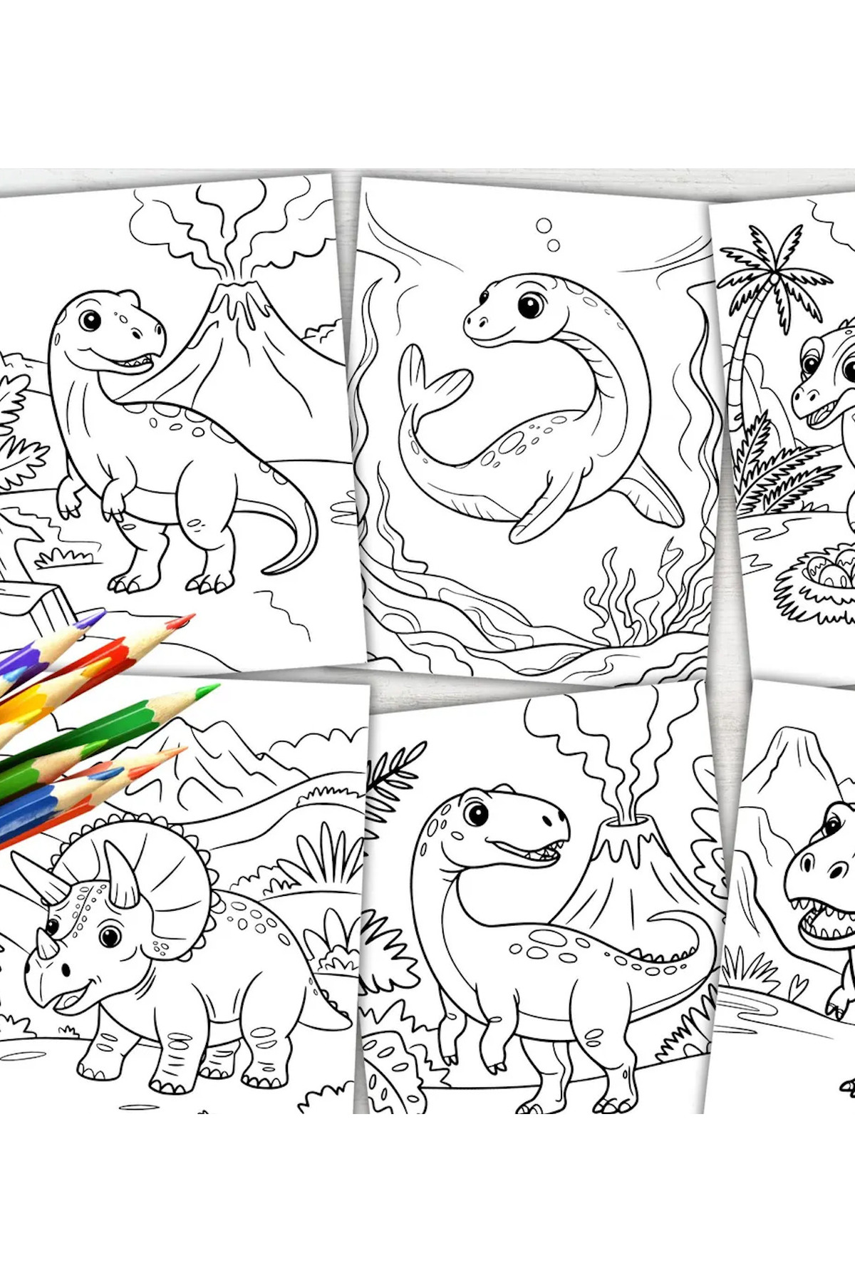 JACA 28 Adet Dinazor Temalı Boyama Sayfaları Worksheet Motor Becerici Geliştirme A4 Sayfaları fotoğrafı 2 (önizleme)