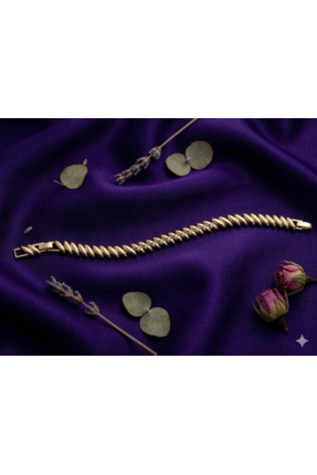 XUPING JEWELRY Xuping Kararmaz Altın Kaplama Taşlı Sarmal Bileklik - Vip Seri