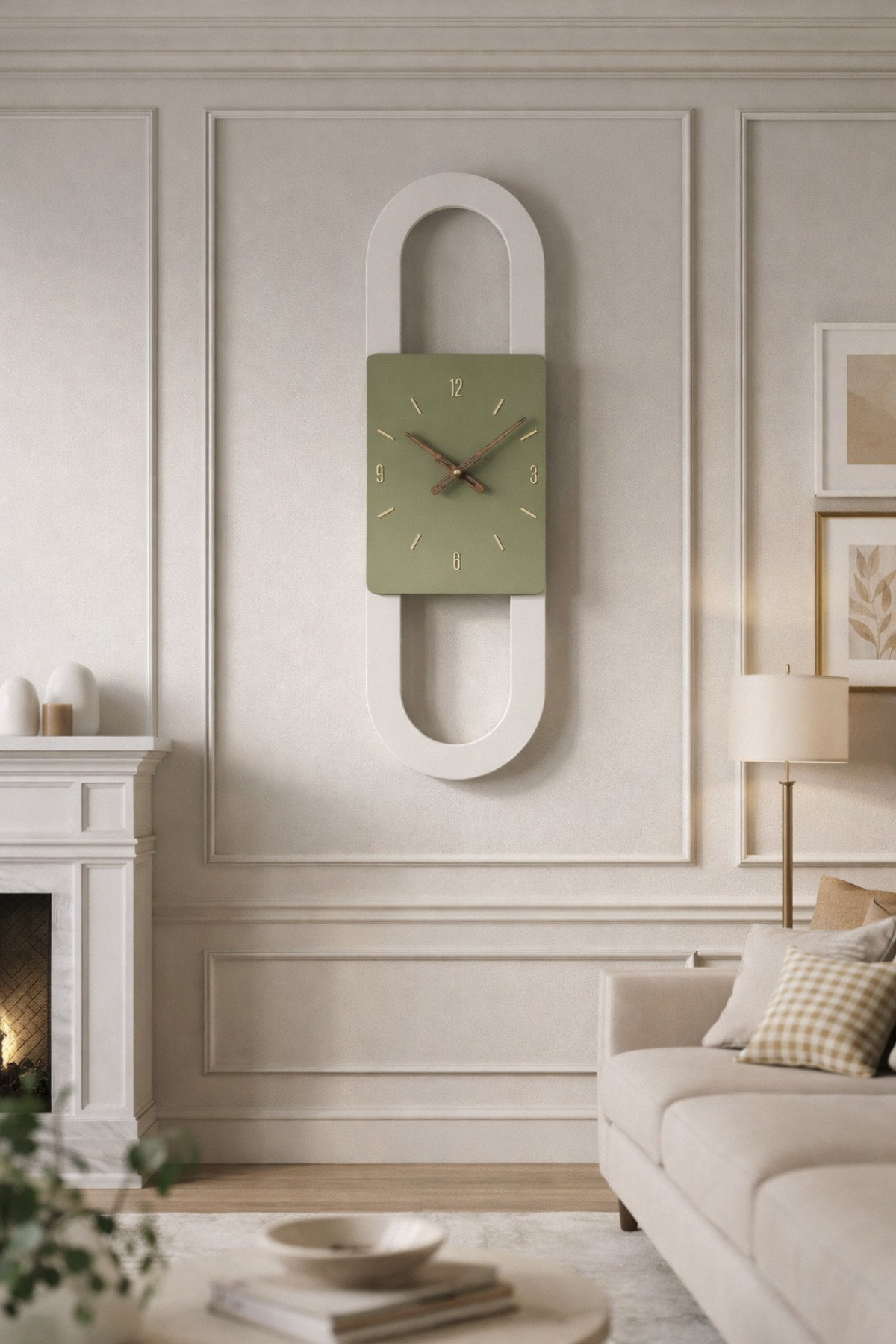 BERLİN WOODEN LIVING ROOM WALL CLOCK WITH BATTERY (WITHOUT LED) QUARTZ ULTRA SILENT MECHANISM 28 CM X 85 CM