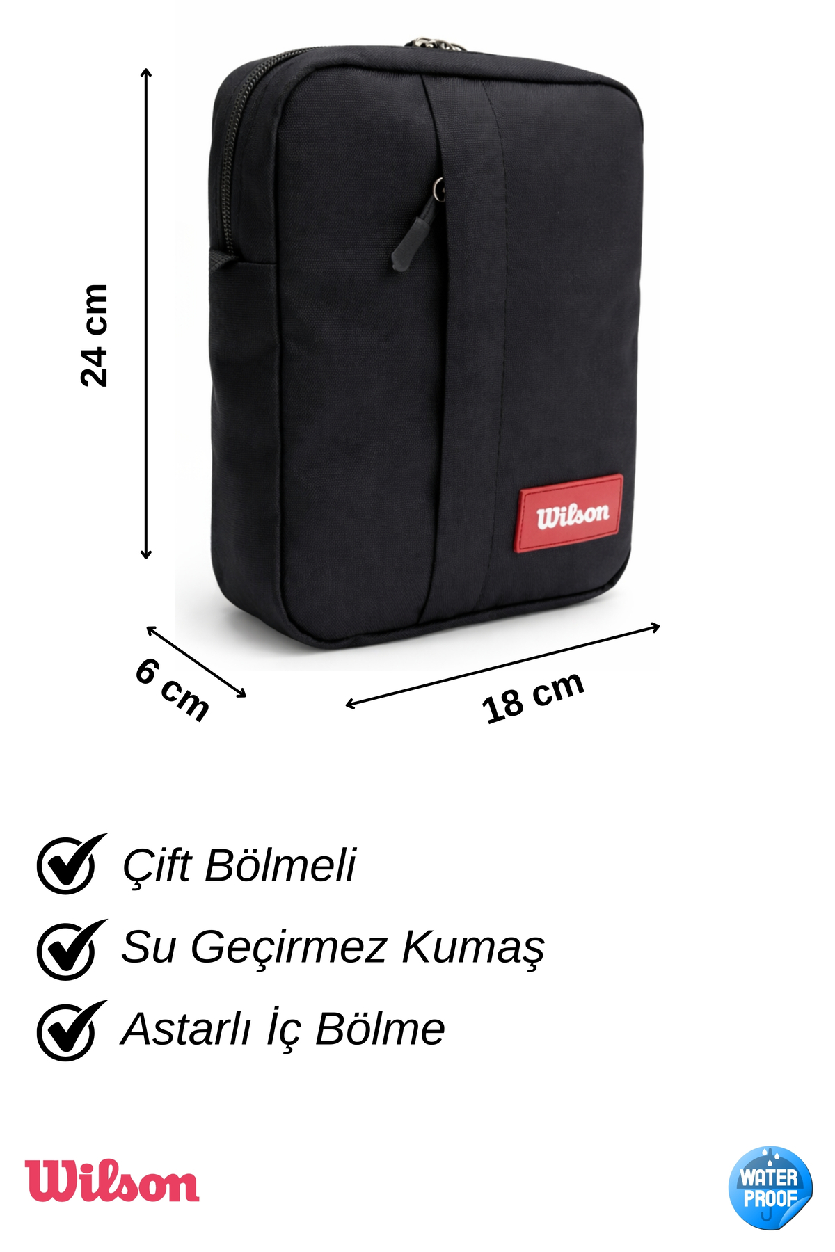Wilson Unisex Bel Göğüs ve Omuz Çantası Crossbody Sling Body Bag görsel 2