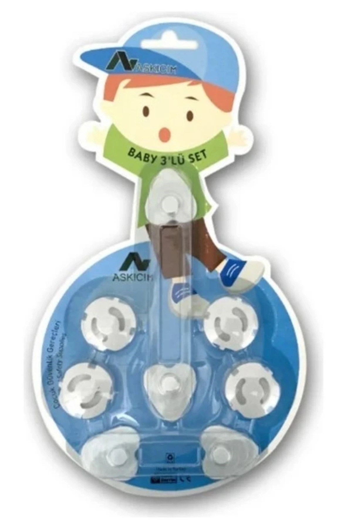 KaF KeF SHoPP VLK 6 Parça Çocuk Güvenlik 3'lü Seti-2 Boy Çekmece,Dolap Kilidi ve 4 Adet Priz İçi Güvenlik fotoğrafı 4 (önizleme)