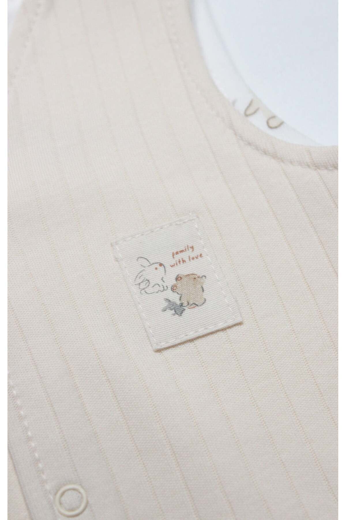 Bistyle Yelek Çift Taraflı With You Family 18113 Bej fotoğrafı 2 (önizleme)