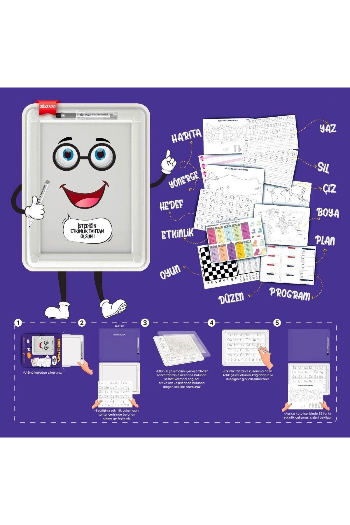shopwave MSD 32 Farklı Etkinlikli Kalem ve Silgi Hediyeli Eğitici Sihirli Etkinlik Tahtası (5047) fotoğrafı 3 (önizleme)
