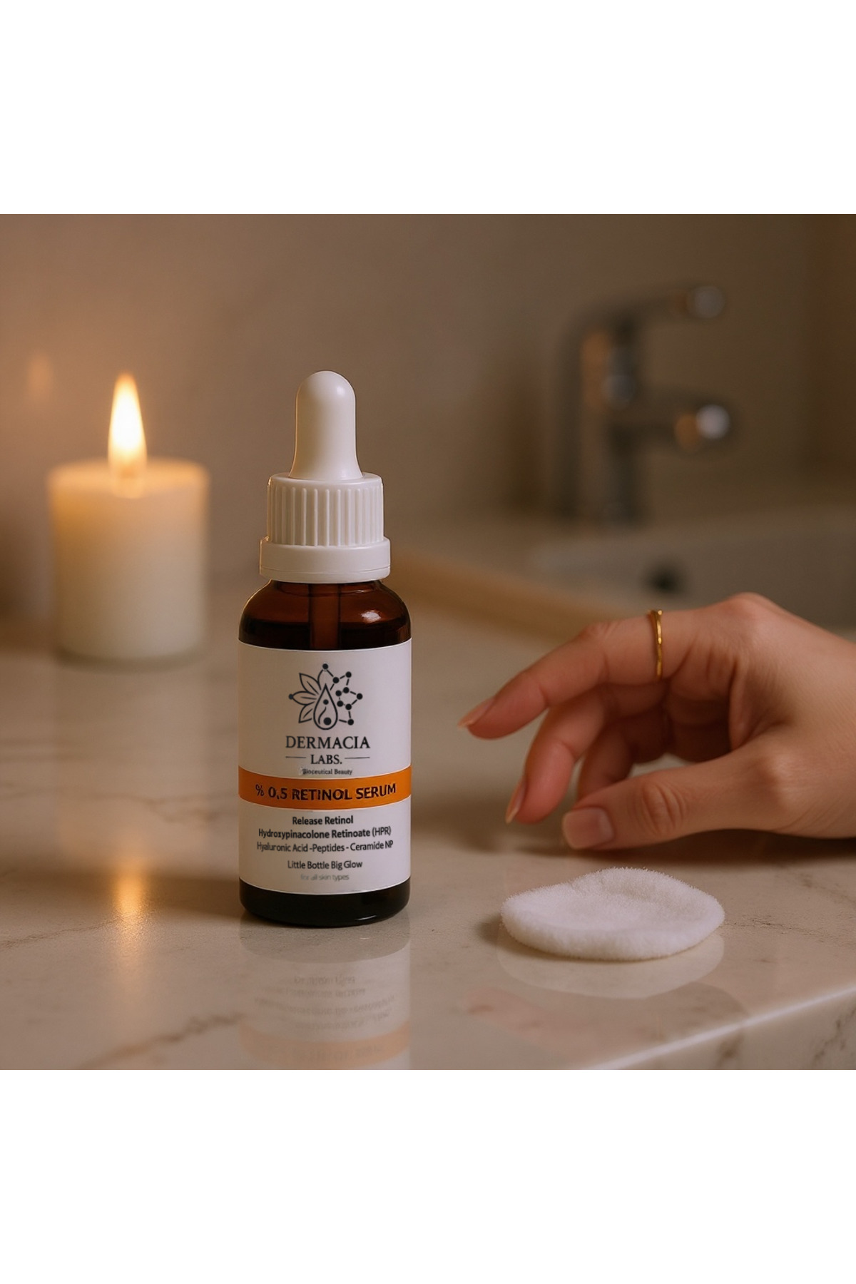 Gece Bakım Seti, %0.5 Retinol Serum+Hyaluronik Asit Serum Seti, Kırışıklık ve Yaşlanma Karşıtı Nem Bakımı — DL-RETSET2 — تصویر 3 از 5