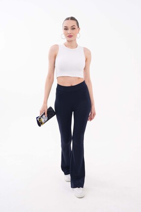Niora Moda Lacivert Toparlayıcı İspanyol Paça Pantolon
