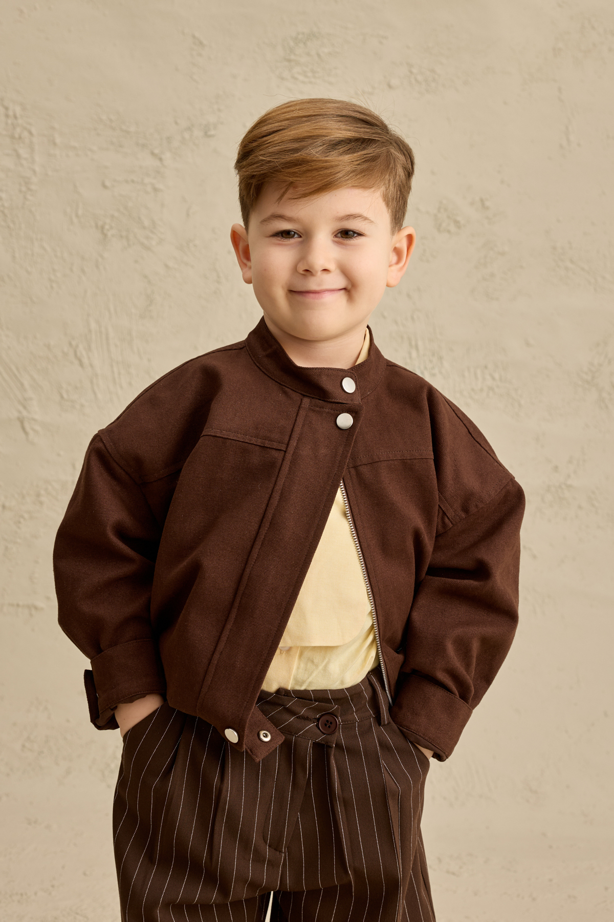 Fahhar Kids Oversize Kanvas Ceket Kahverengi fotoğrafı 7 (önizleme)