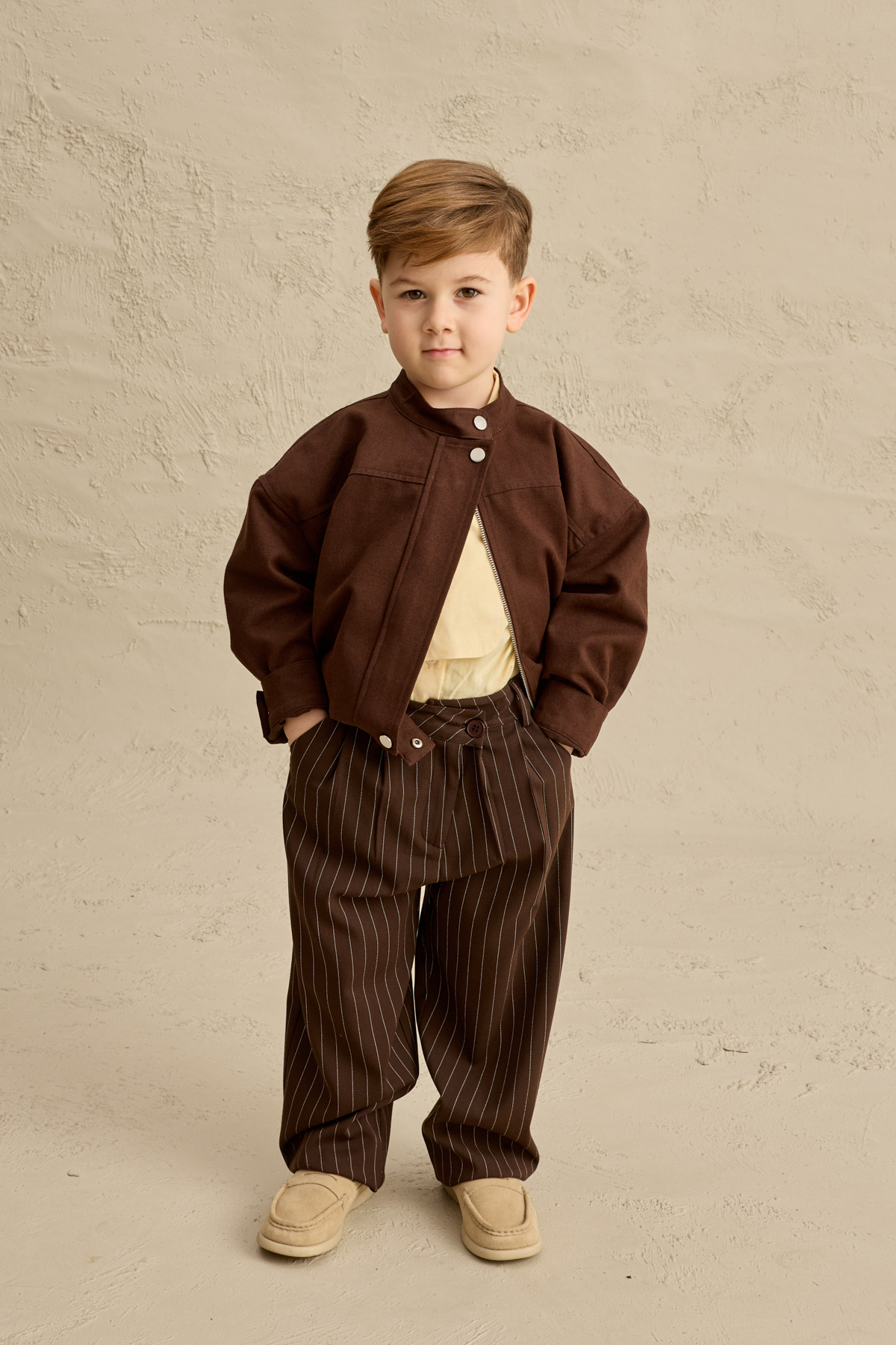 Fahhar Kids Oversize Kanvas Ceket Kahverengi fotoğrafı 6 (önizleme)