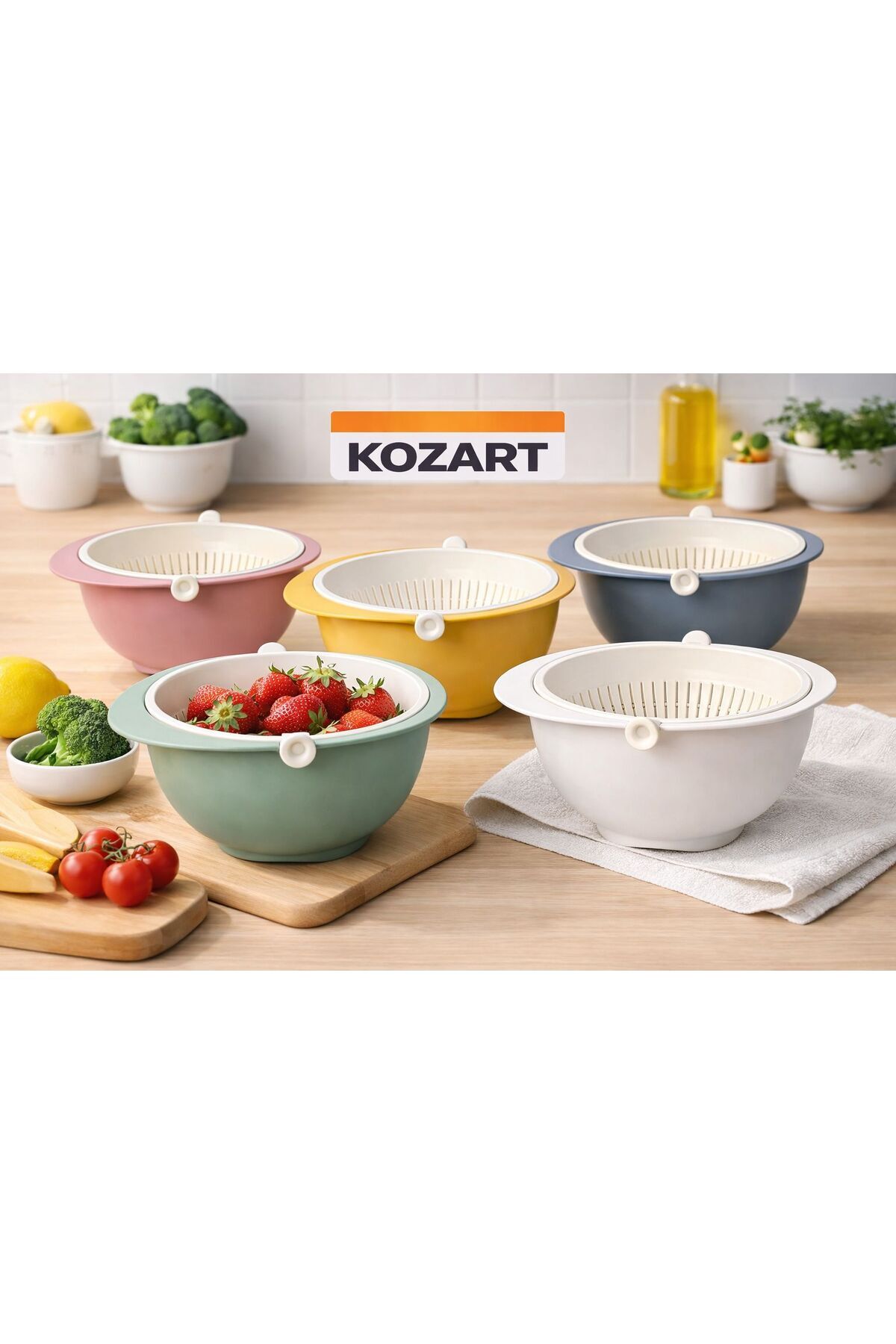 مصفاة دوارة كبيرة الحجم للفواكه والخضروات والأرز م...