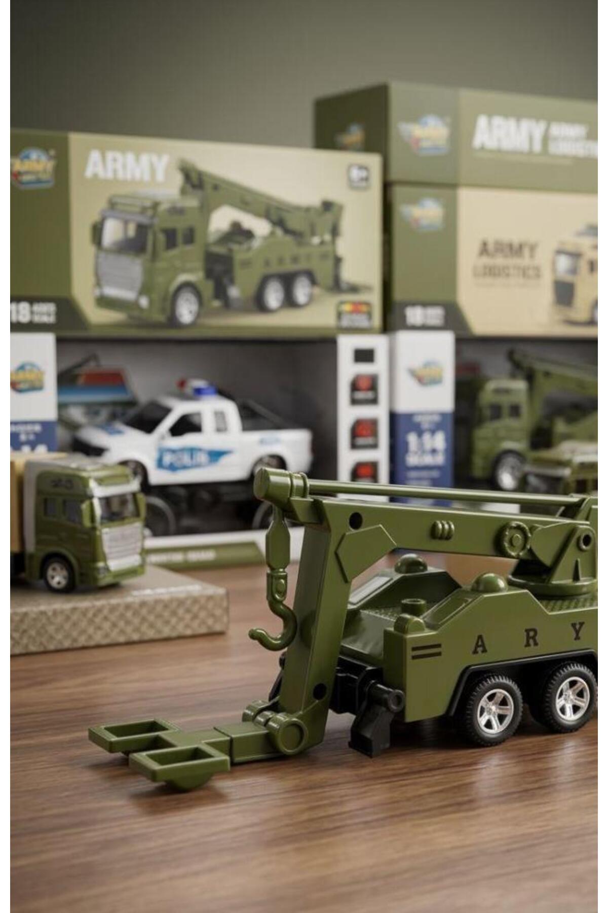 Tıfıl Toys Askeri Kurtarma Aracı - Çek Bırak Fonksiyonlu Vinçli Çekicili Oyuncak Kamyon Yeşil fotoğrafı 3 (önizleme)