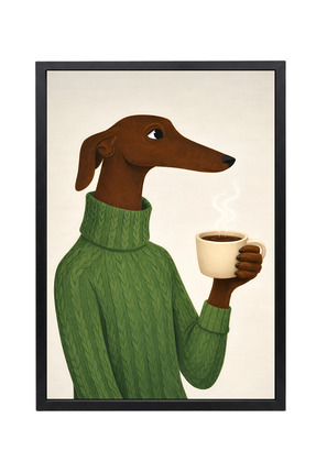 oDuvar Kahvesiz Ayılamayanlar Siyah Çerçeveli Tablo