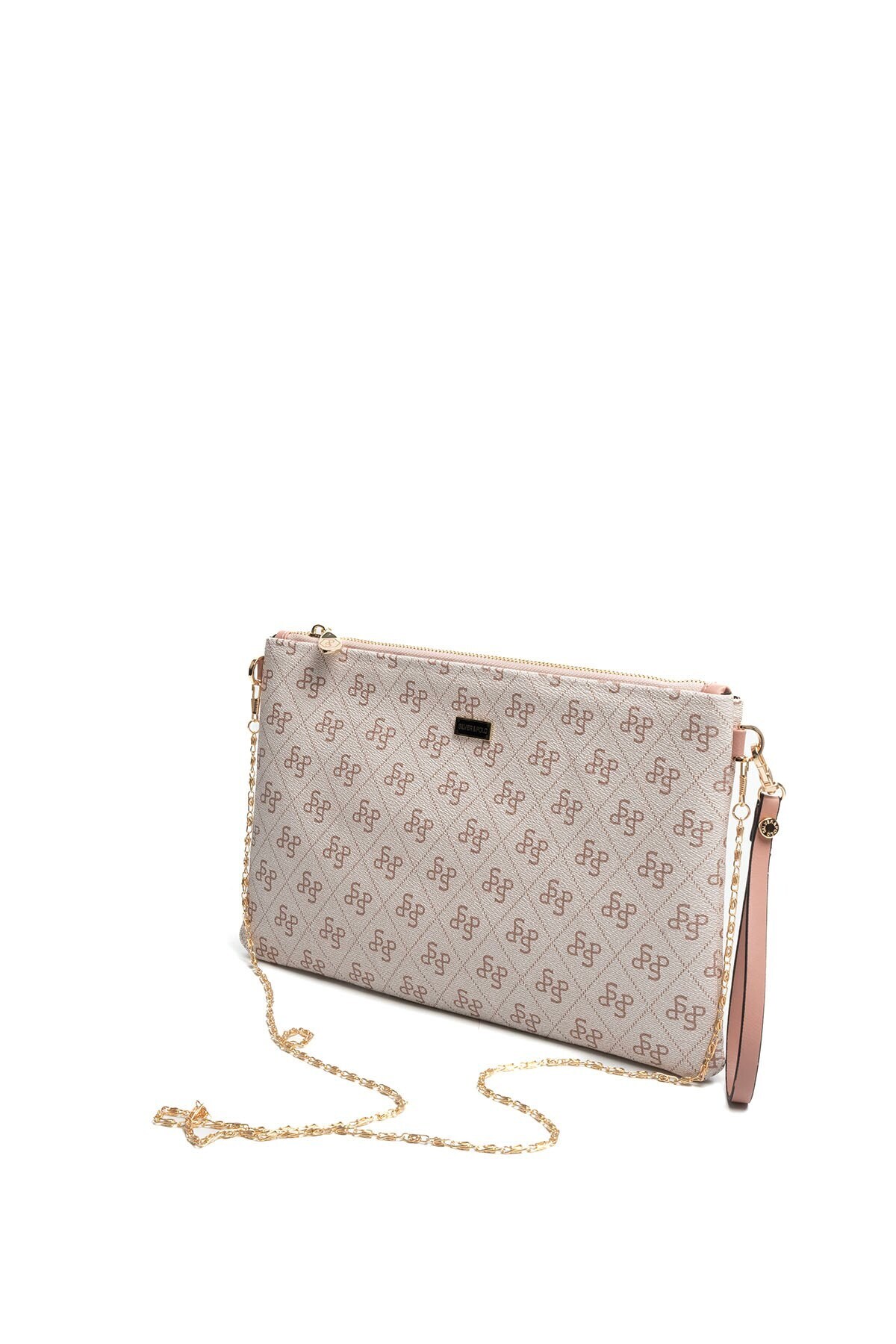 Silver Polo Silver & Polo SP1034 Kadın Portföy & Clutch Monogram Pembe-Somon görsel 4