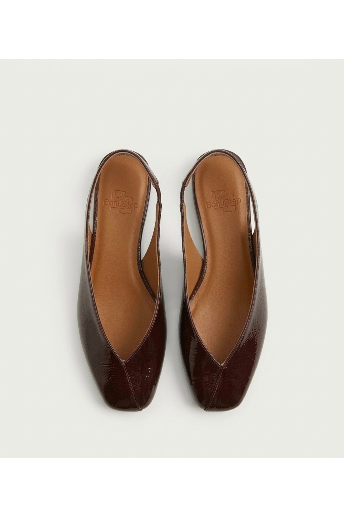 Genel Markalar Siena Kadın Bordo Kare Burun Babet Slingback görsel 7