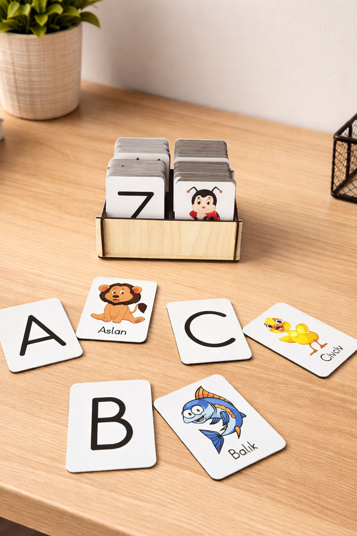 metafortoys 58 Parça Ahşap Alfabe Eşleştirme Kartları Zeka Oyun Puzzle Kartları fotoğrafı 3 (önizleme)