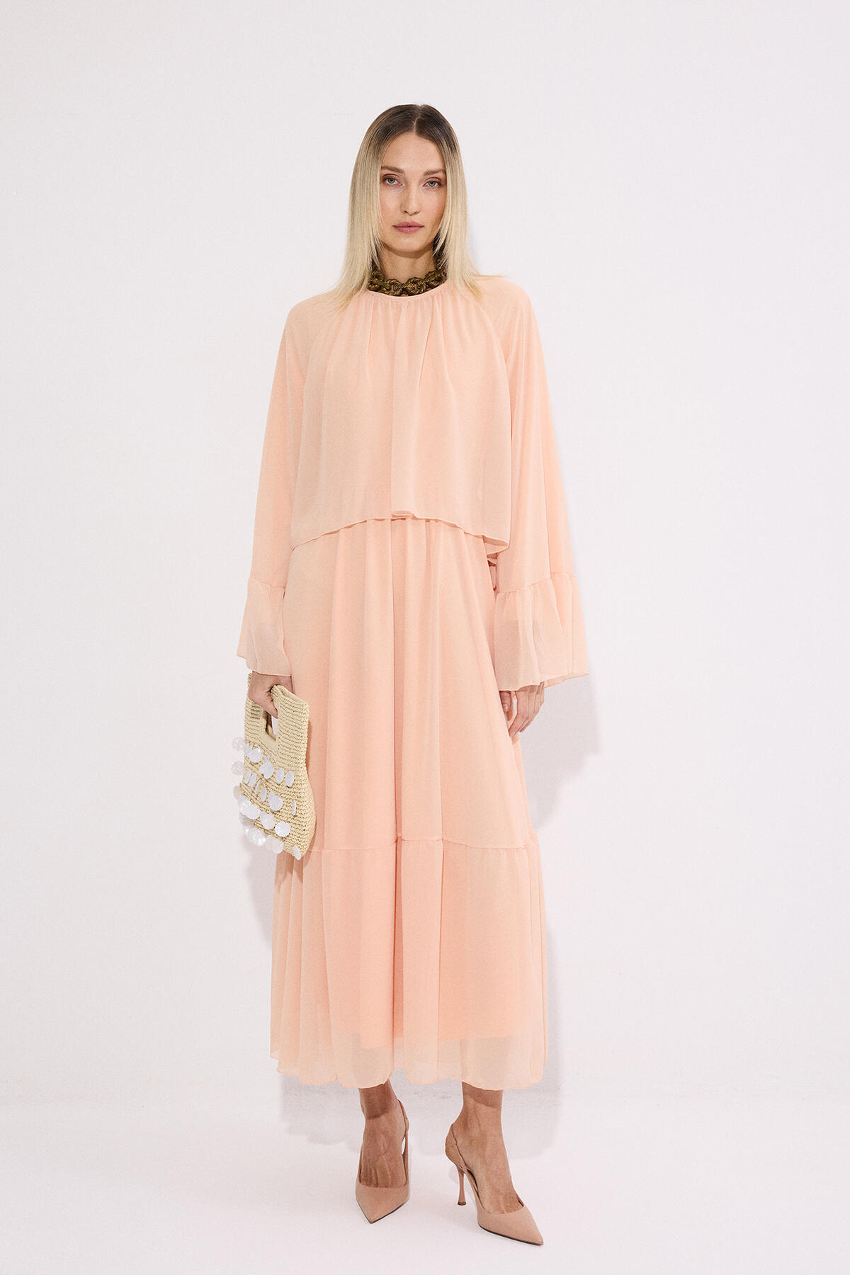 Touche Prive FLUFFY CHIFFON DRESS- Trendyol