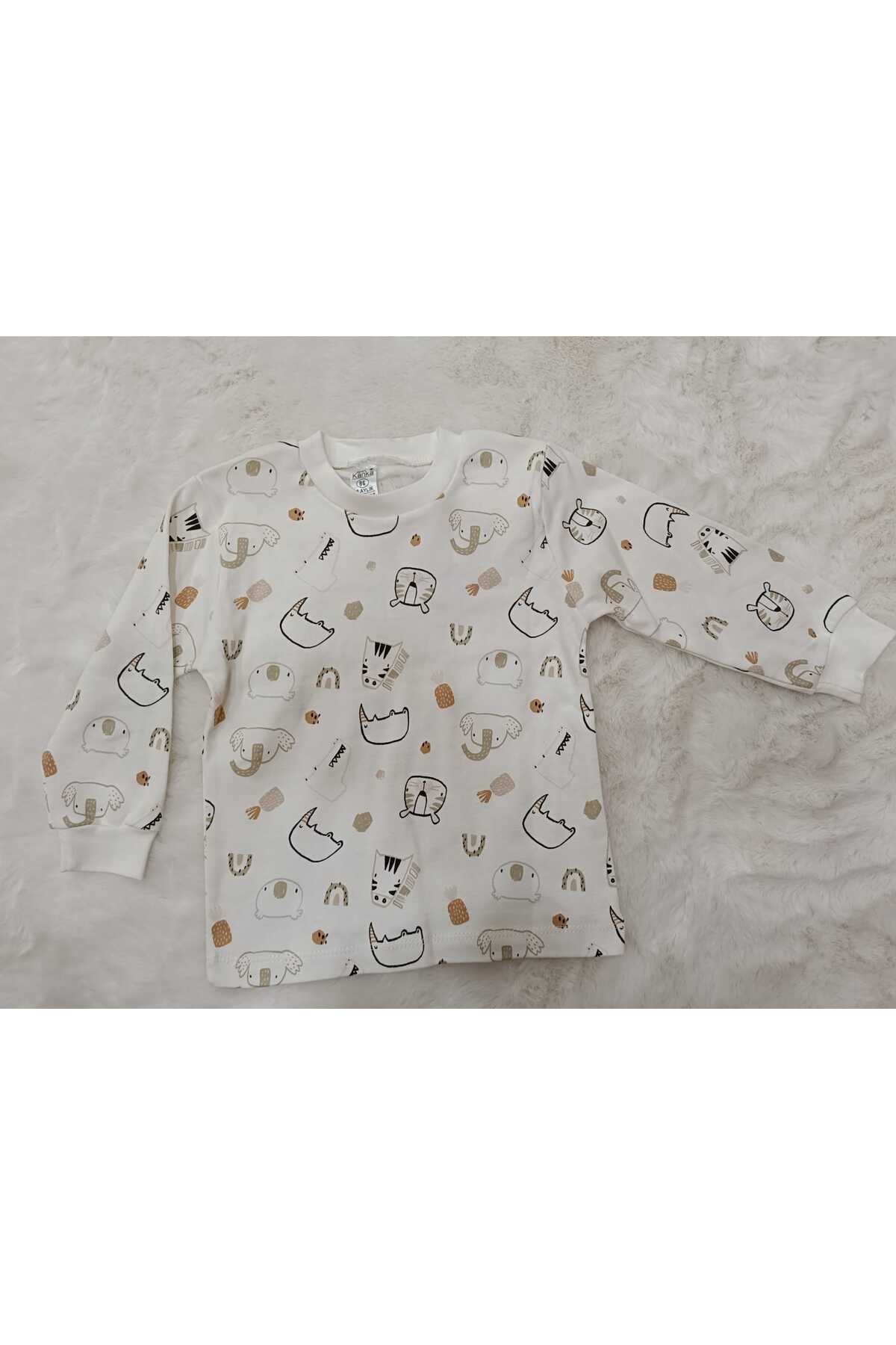 KANKA BENİGİY %100 Pamuklu Hayvan Desenli Pijama Takımı fotoğrafı 2 (önizleme)