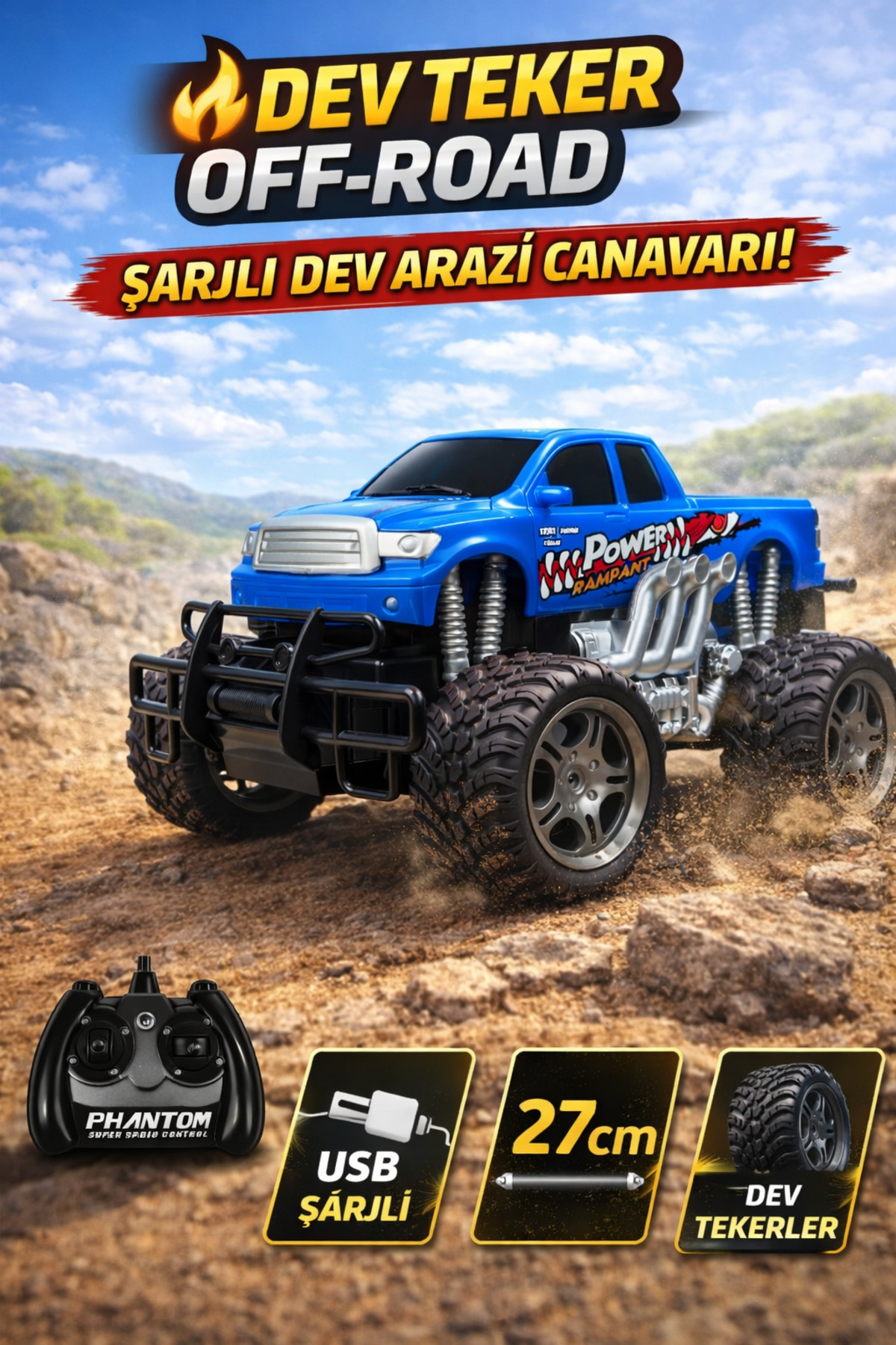 TRENDZONE RC OffRoad Arazi Arabası 27cm Şarjlı Uzaktan Kumandalı