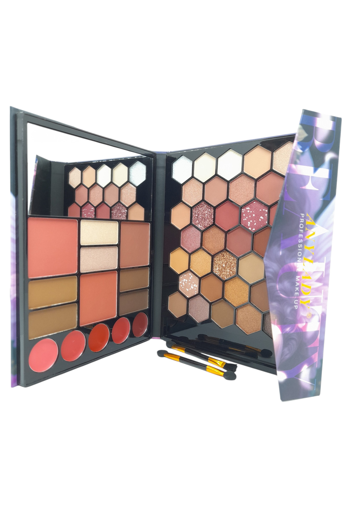 Showy Göz Farı Lip Stick Pudra Allık Highlighter Kontür Kaş Farı Ayna İçeren 49 'lu Makyaj Paleti — ZRD113304 — تصویر 2 از 6