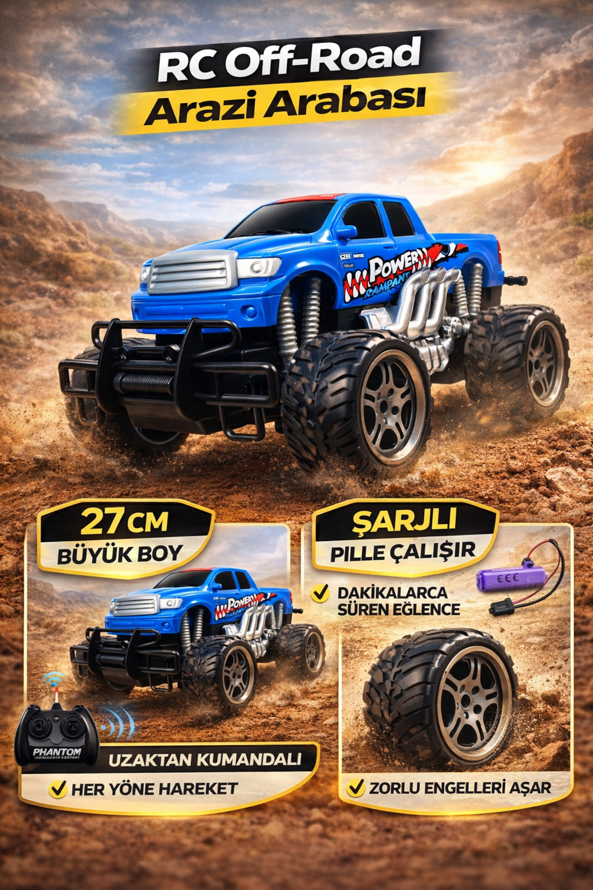 TRENDZONE RC OffRoad Arazi Arabası 27cm Şarjlı Uzaktan Kumandalı