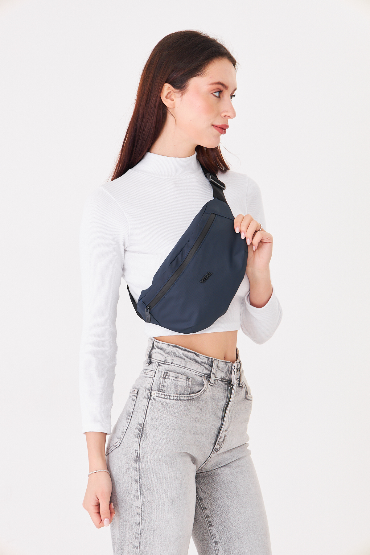 Superbag Gri 2 Bölmeli Çapraz Askılı Bel ve Omuz Çantası Unisex Günlük Kullanım Çantası görsel 4