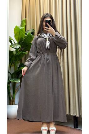 dezer ŞAL DETAYLI CUPRA KUMAŞ ELBİSE