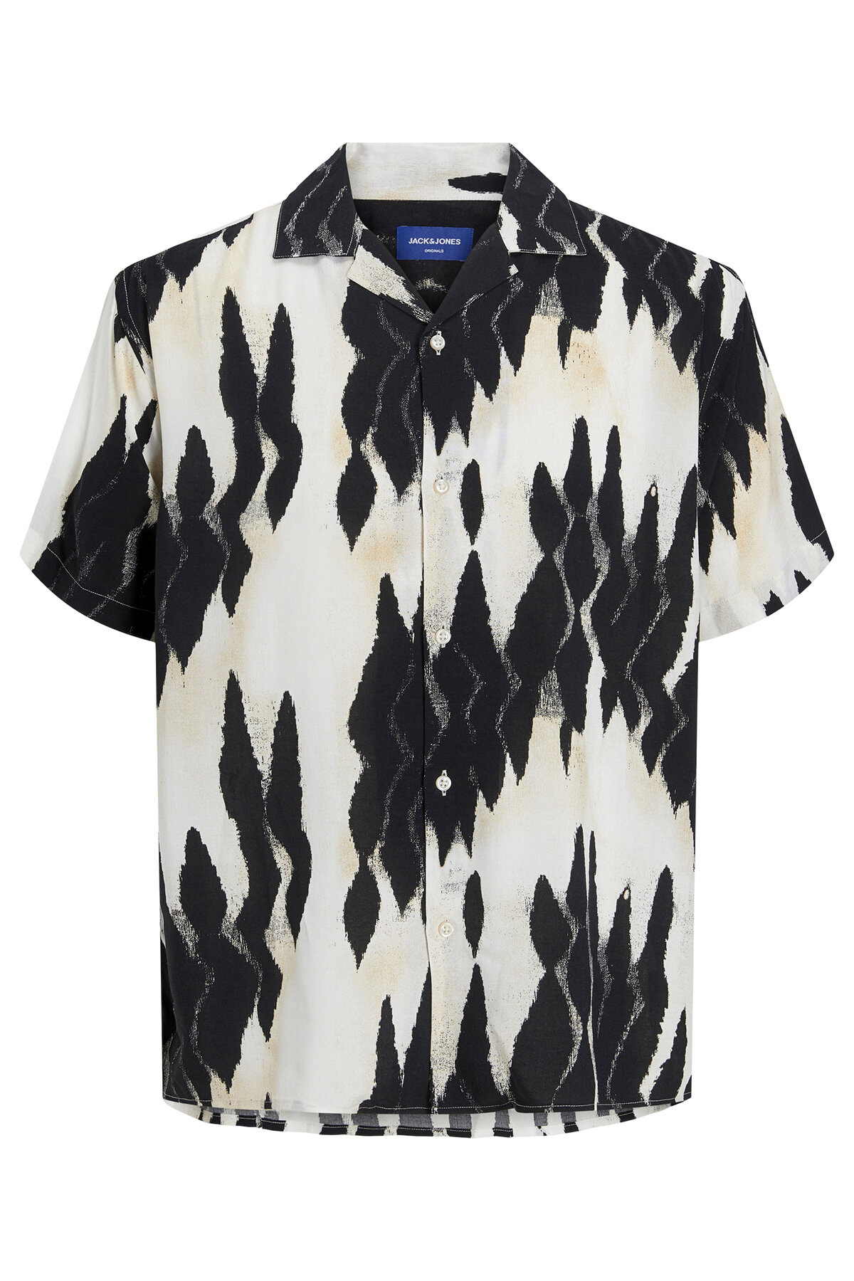 پیراهن مردانه آرام به رنگ سفید مایل به کرم JORLUKE IKO RESORT AOP SHIRT SS جک اند جونز پیراهن Jack & Jones