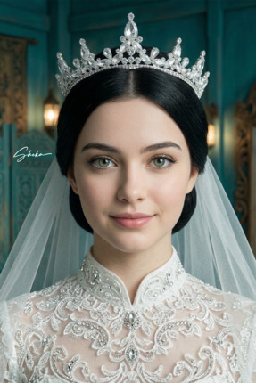 SHEKA Kristal Prenses Tacı, Gelin Tacı, Düğün Tacı, Parlak Kristal Taşlı, Gel...