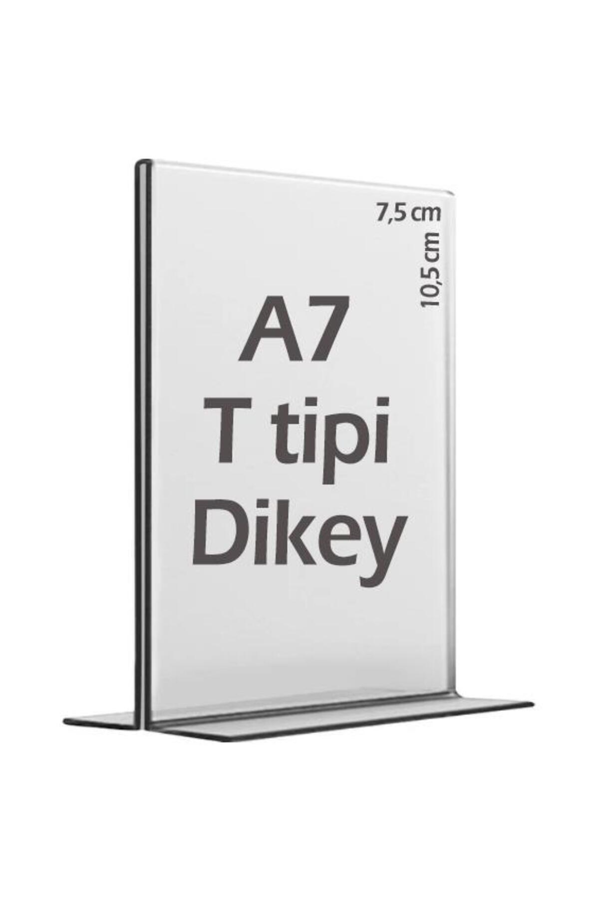 Empressco 7,5x10,5 Cm A7 T-tipi Dikey Şeffaf Pleksi Föylük Menü Broşür Etiket Fotoğraflık Albümlük
