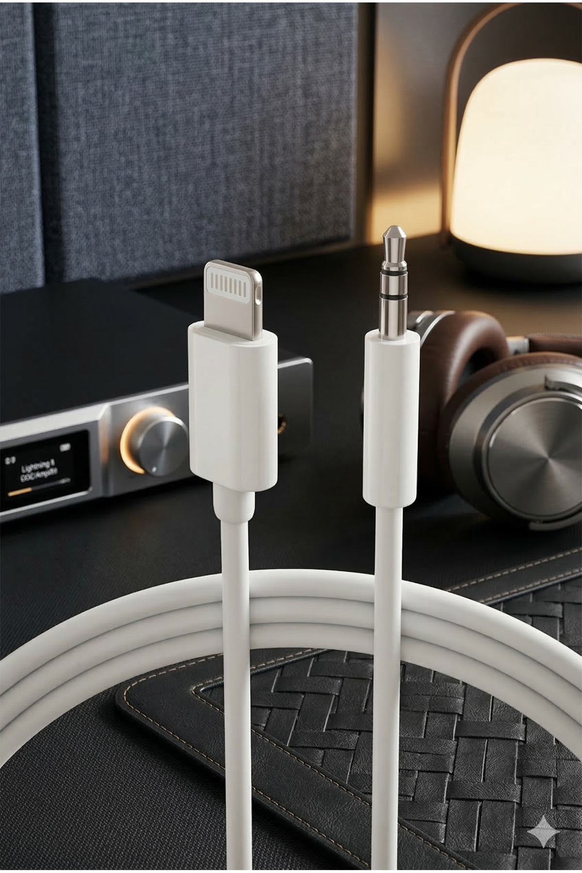 iPhone Lightning to 3.5mm Aux Ses Kablosu - Araç İçi Uyumlu ve Aktarım Kablosu - 1 METRE