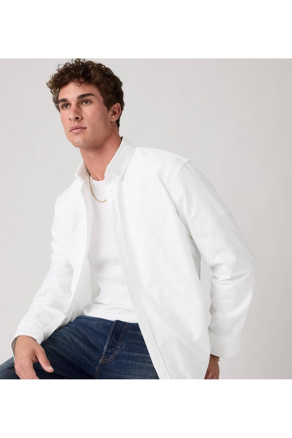 پیراهن ورزشی سفید با لوگوی سفید لیوایز پیراهن Levi's