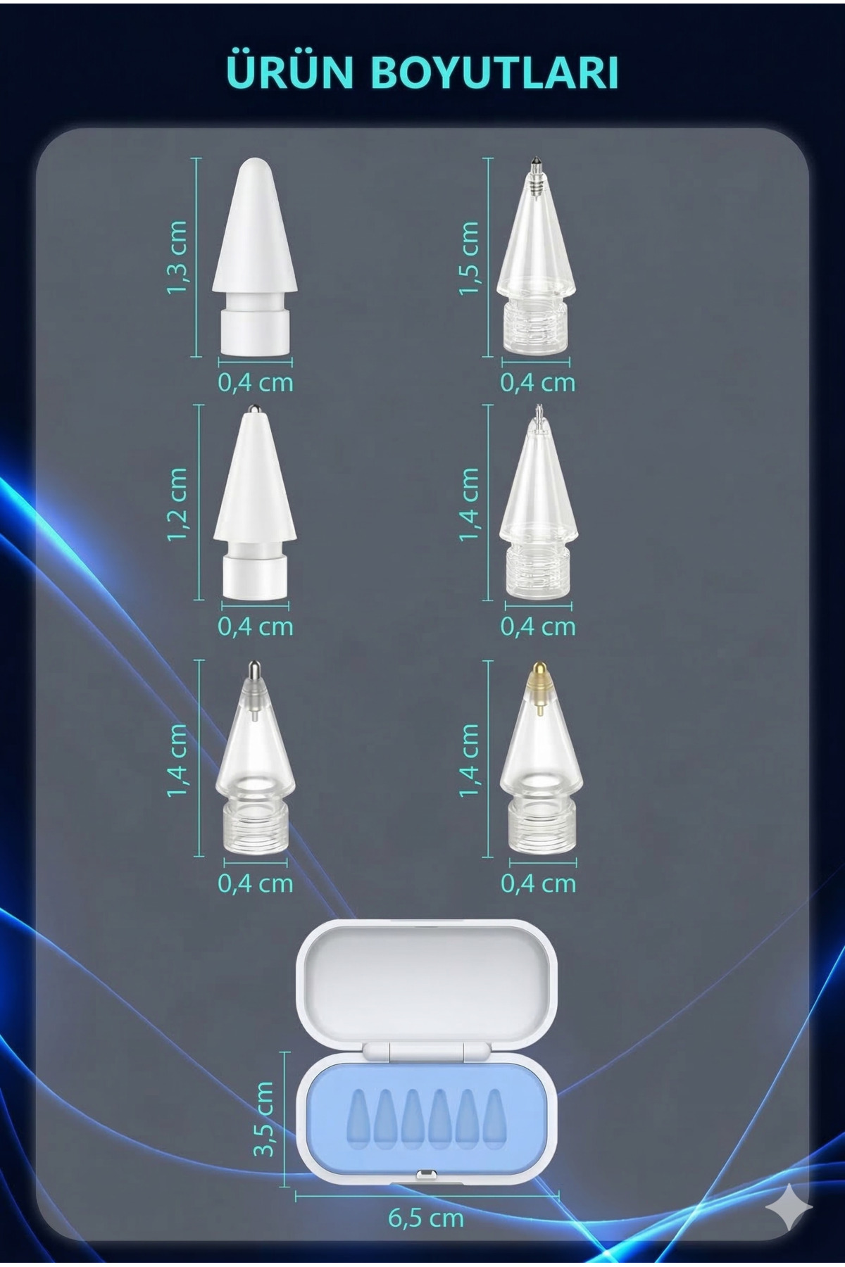 Tablet Kalem Uç Seti 6'lı Tüm Tablet Kalemlerine Uyumlu