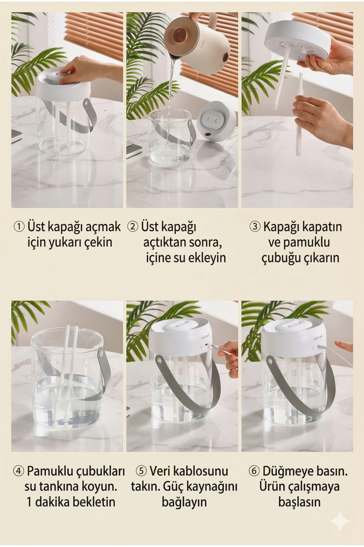 2000ml Dev Kapasiteli Çift Püskürtmeli Hava Nemlendirici - 2 Litre Masaüstü Buhar Makinesi