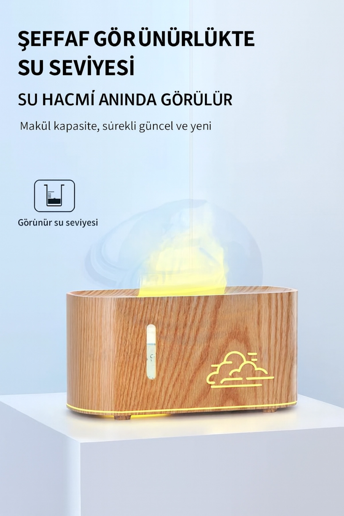 7 Renkli LED Işıklı Meditasyon Difüzörü ve Masaüstü Dekoratif Buhar Makinesi - Hava Nemlendirici