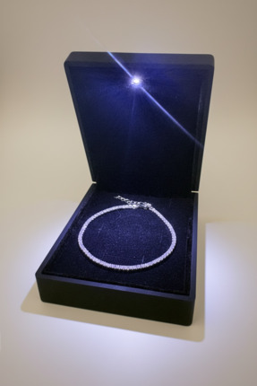 ank tasarım anka mücevherat IŞIKLI KUTUDA 925 AYAR GÜMÜŞ SU YOLU KADIN BİLEKLİK