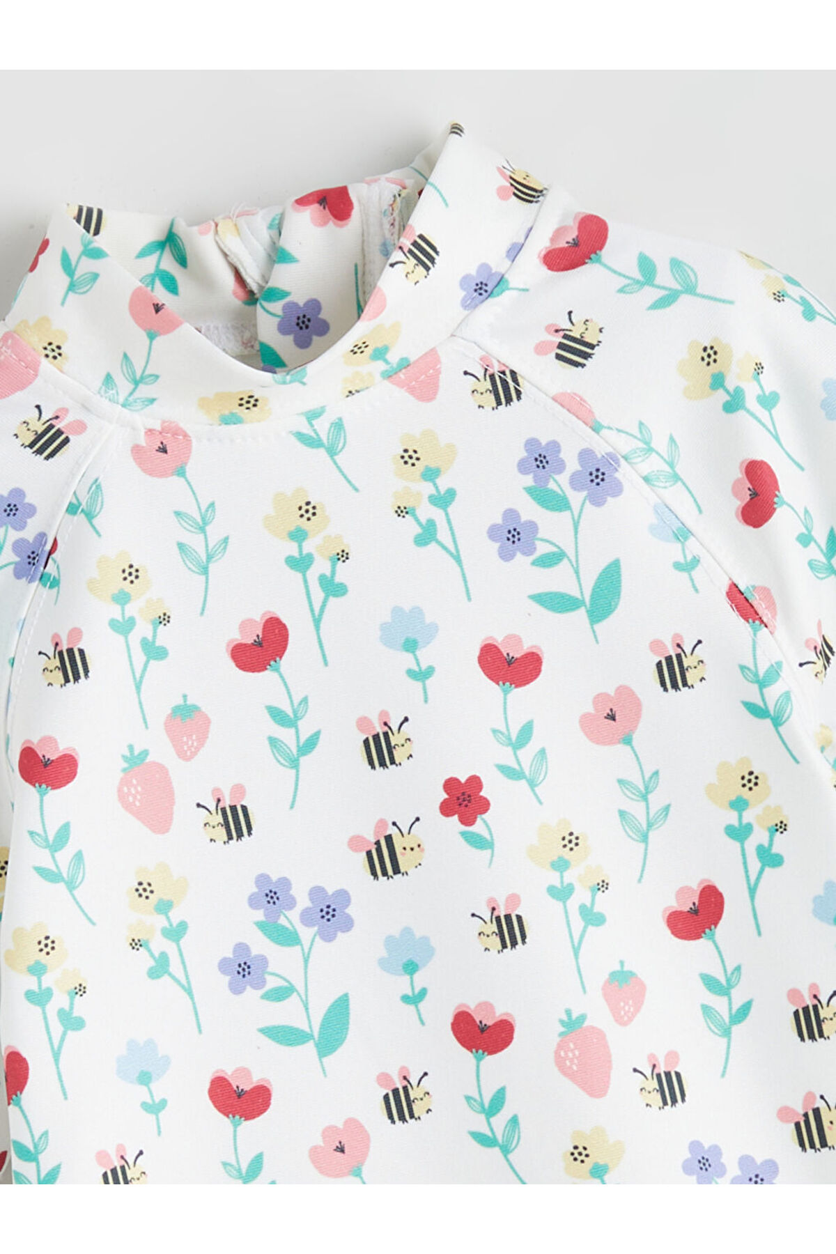 LC Waikiki Beyaz Bisiklet Yaka Çiçekli Kız Bebek Mayo fotoğrafı 2 (önizleme)