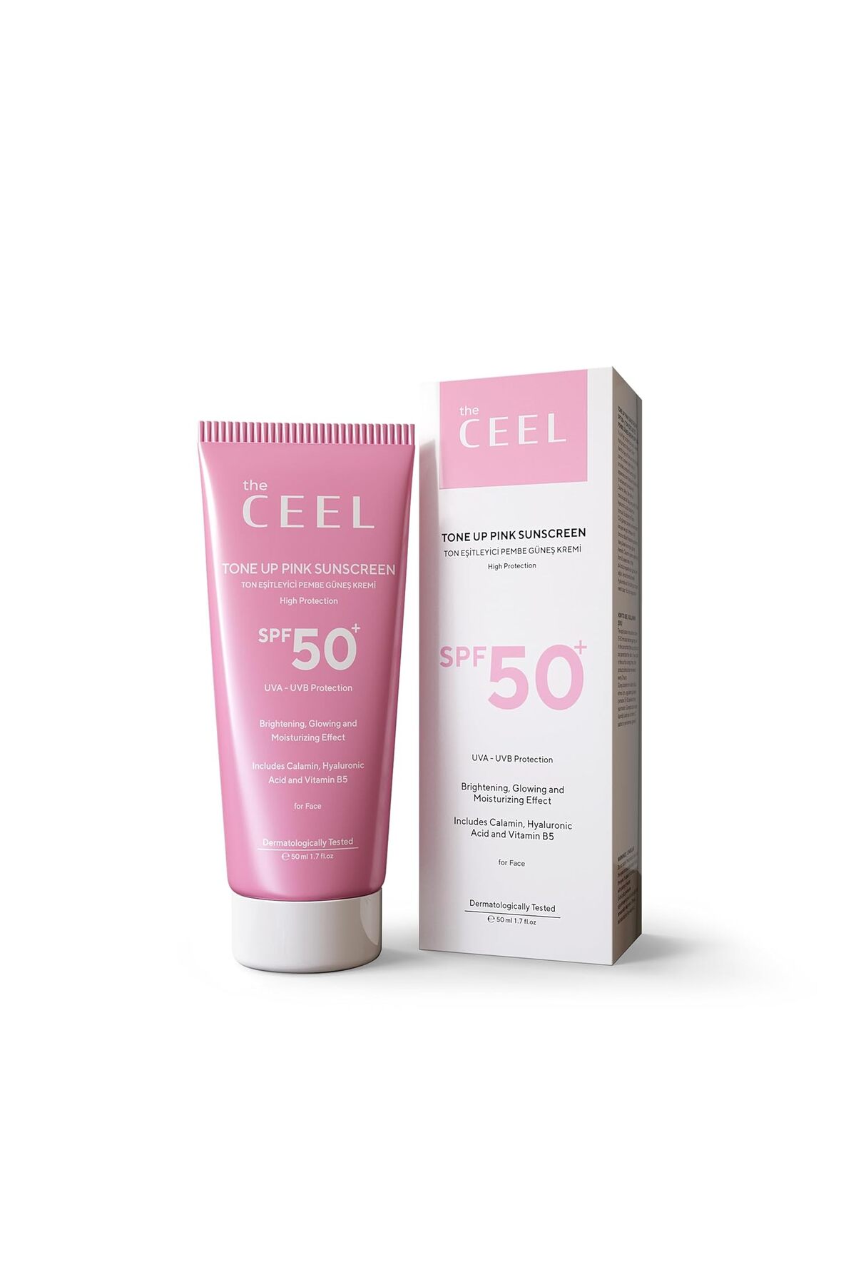 SPF 50+ Pembe Ton Eşitleyici Güneş Kremi 50 ml - Glutatyon ve Hyaluronik Asit İçeren UVA/UV — HER8690010428578
