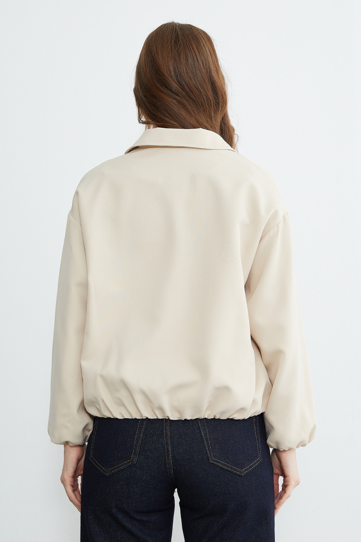 Fullamoda  Fermuarlı Polo Yaka Bomber Ceket - Görsel 8