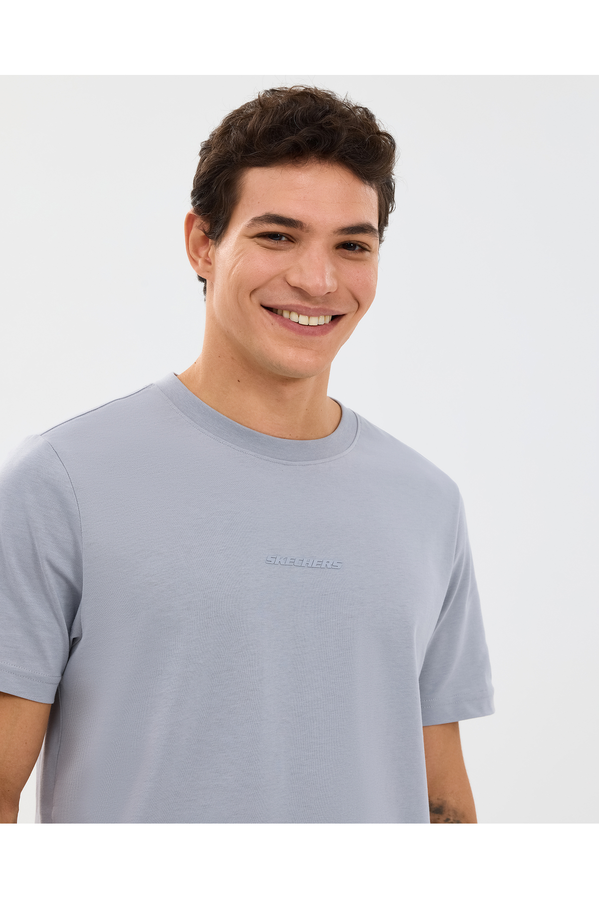 SKECHERS M Essential T-Shirt Erkek Gri Tshirt S2510017-4256 görsel 5