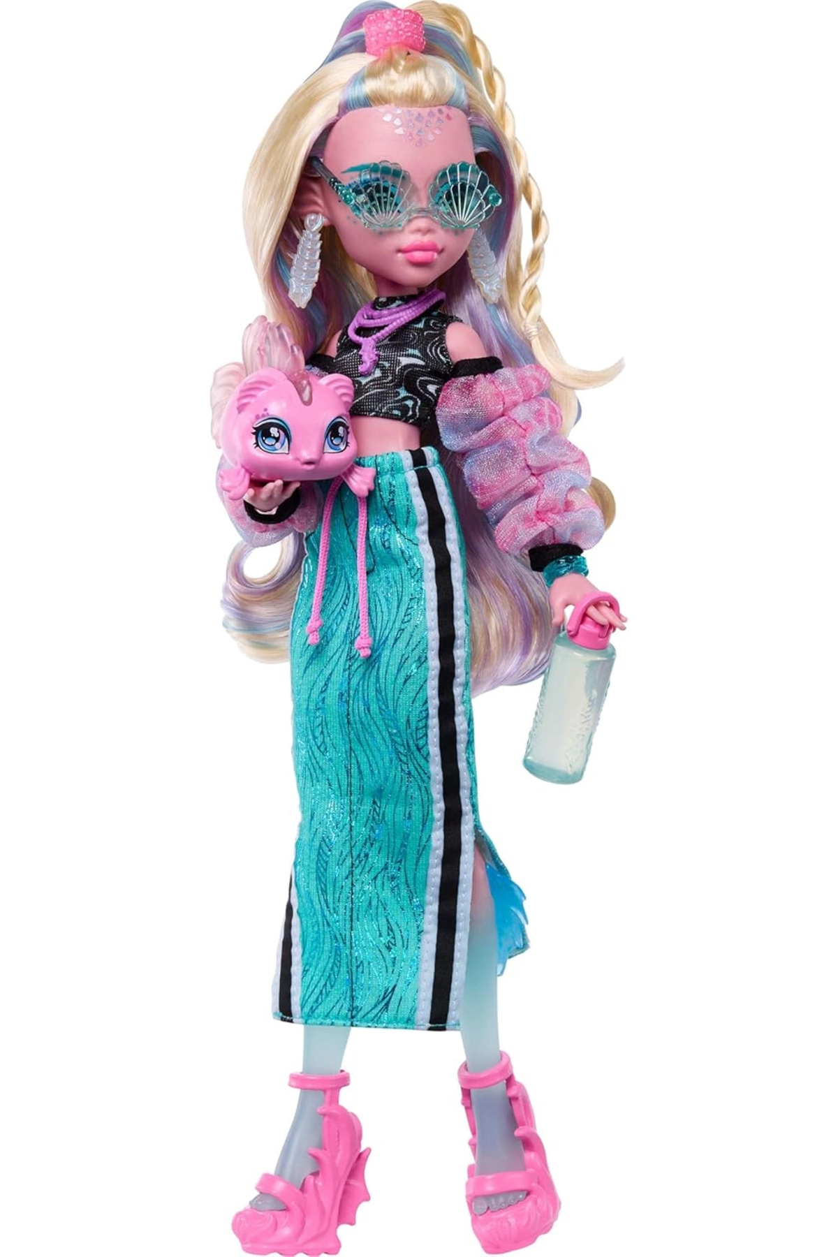 MONSTER HIGH ® LAGOONA BLUE™ Bebek | Evcil hayvan dostu Neptuna ve 7 aksesuarla uzun etek giyen bebek JHK33 fotoğrafı 3 (önizleme)