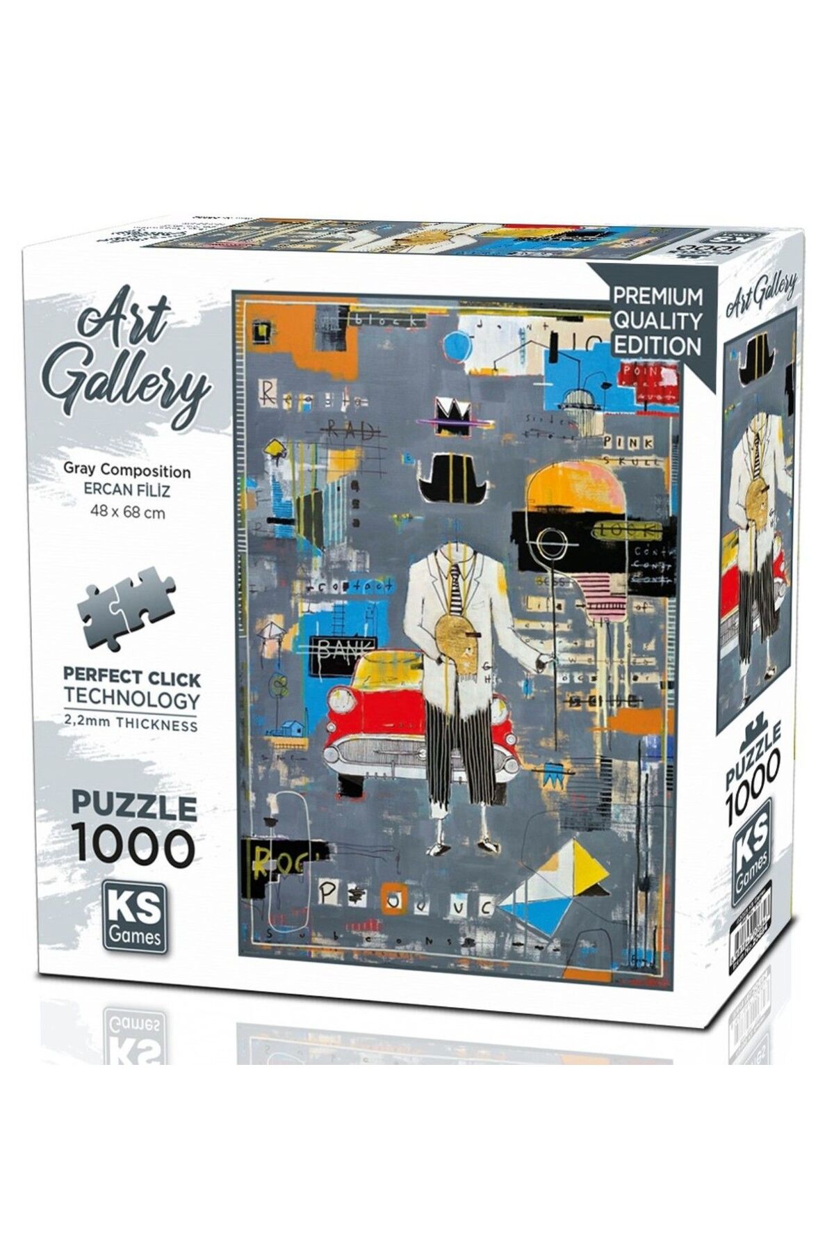 Ks Games Puzzle - Ercan Filiz 1000 Parçalık Gri Kompozisyon Soyut