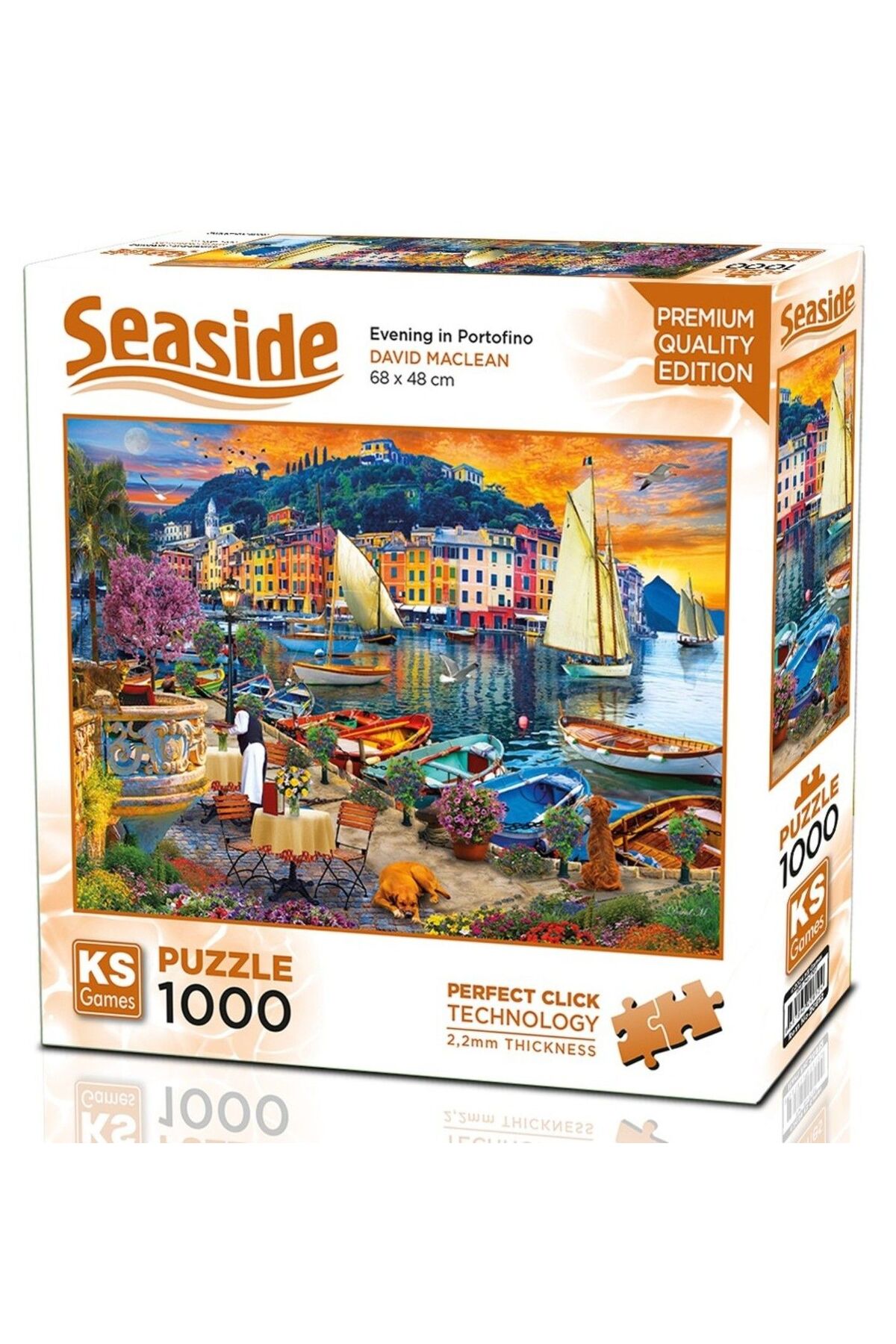 Ks Games 1000 Parça Portofino'da Akşam Manzarası Puzzle - David