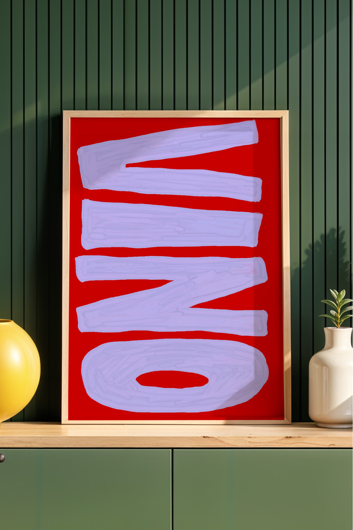 VINO Yazılı Şarap Tablosu Modern Kırmızı Mutfak Poster Duvar Dekoru Çerçevesiz