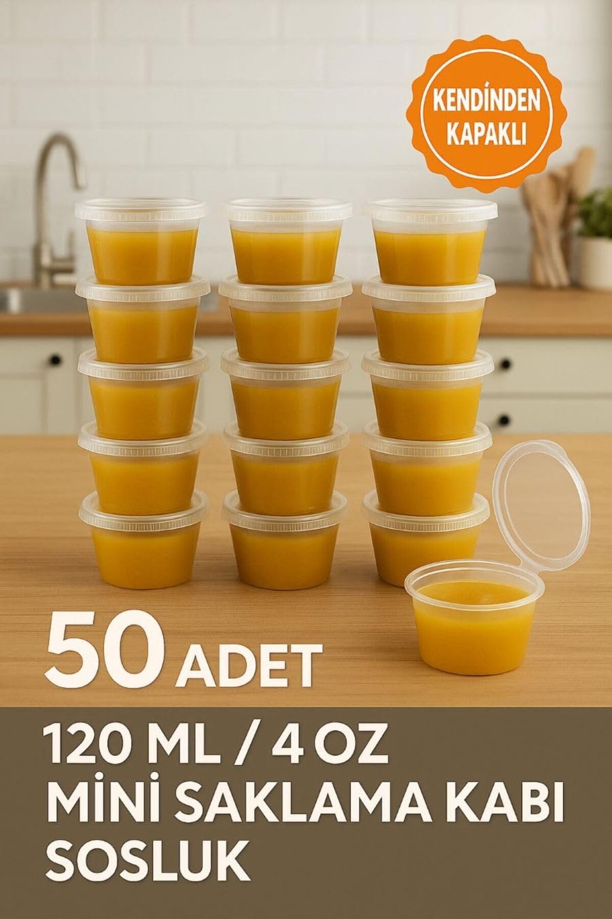 50 Adet Sızdırmaz 120 ml Mini Saklama Kabı Sosluk Buzluk Kabı, Et Suyu, Kemik Suyu, Sos Kabı — Koksal Pack — Buzdolabı Poşeti (2)