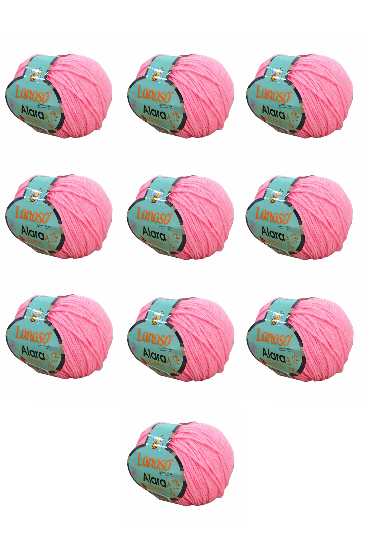 Alara Cotton 10-Pack50 g 140 m Cotton and Acrylic( 931 )Amigurumi and Knitting Yarn