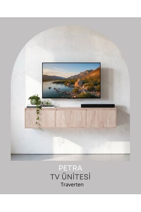 Sarenzo Tv Ünitesi 180 Cm Traverten - Duvara Monte, Şık Tasarım, Dayanıklı, K...