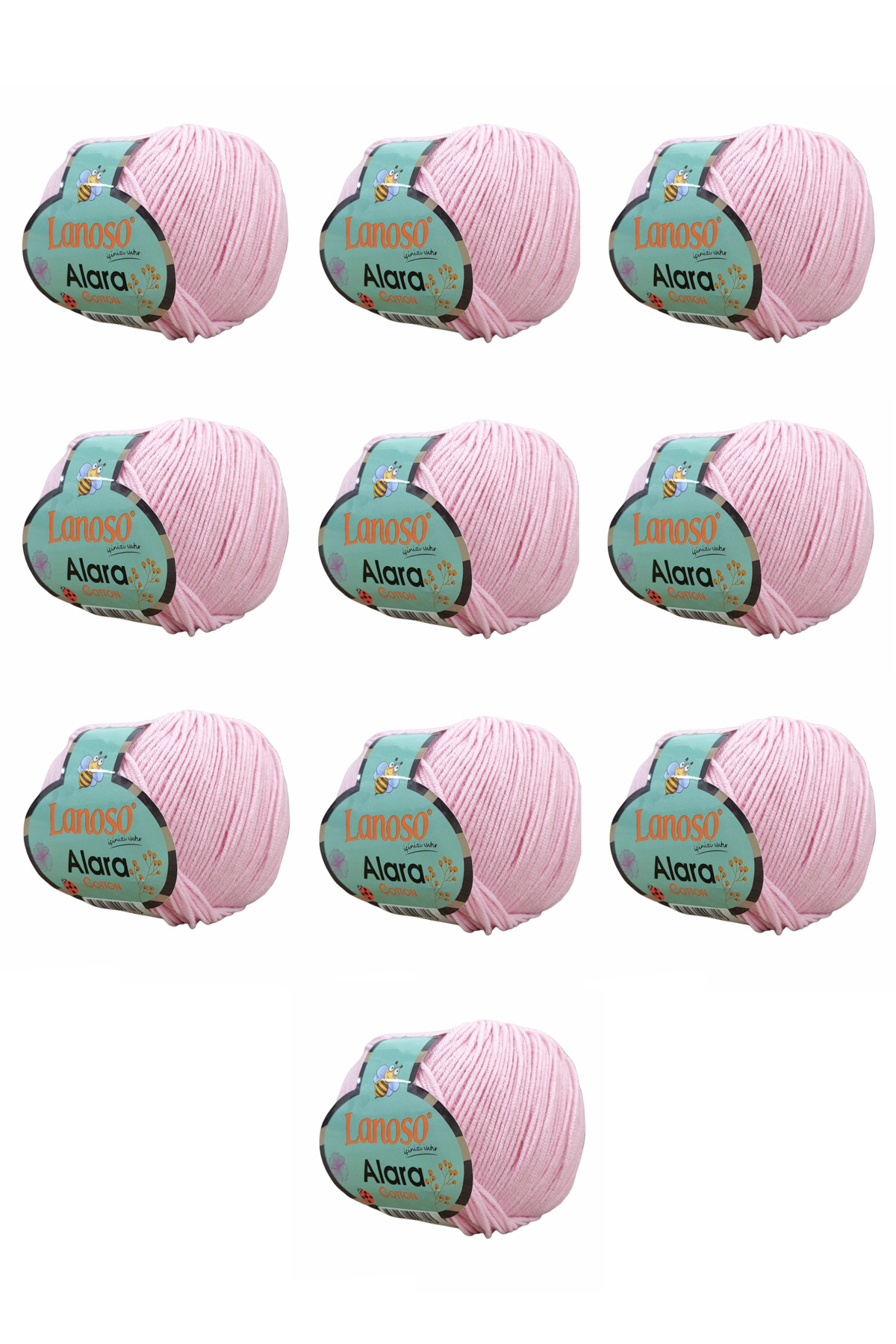 Alara Cotton 10-Pack50 g 140 m Cotton and Acrylic( 932 )Amigurumi and Knitting Yarn