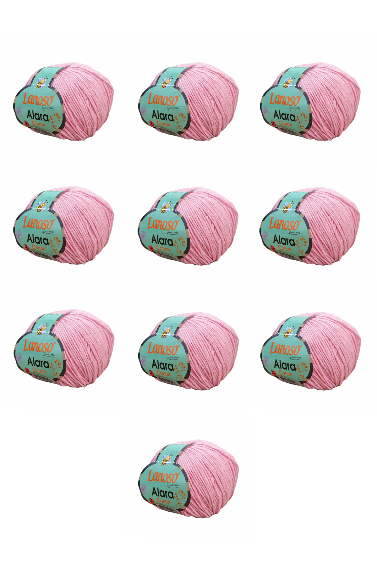 Alara Cotton 10-Pack50 g 140 m Cotton and Acrylic( 933 )Amigurumi and Knitting Yarn