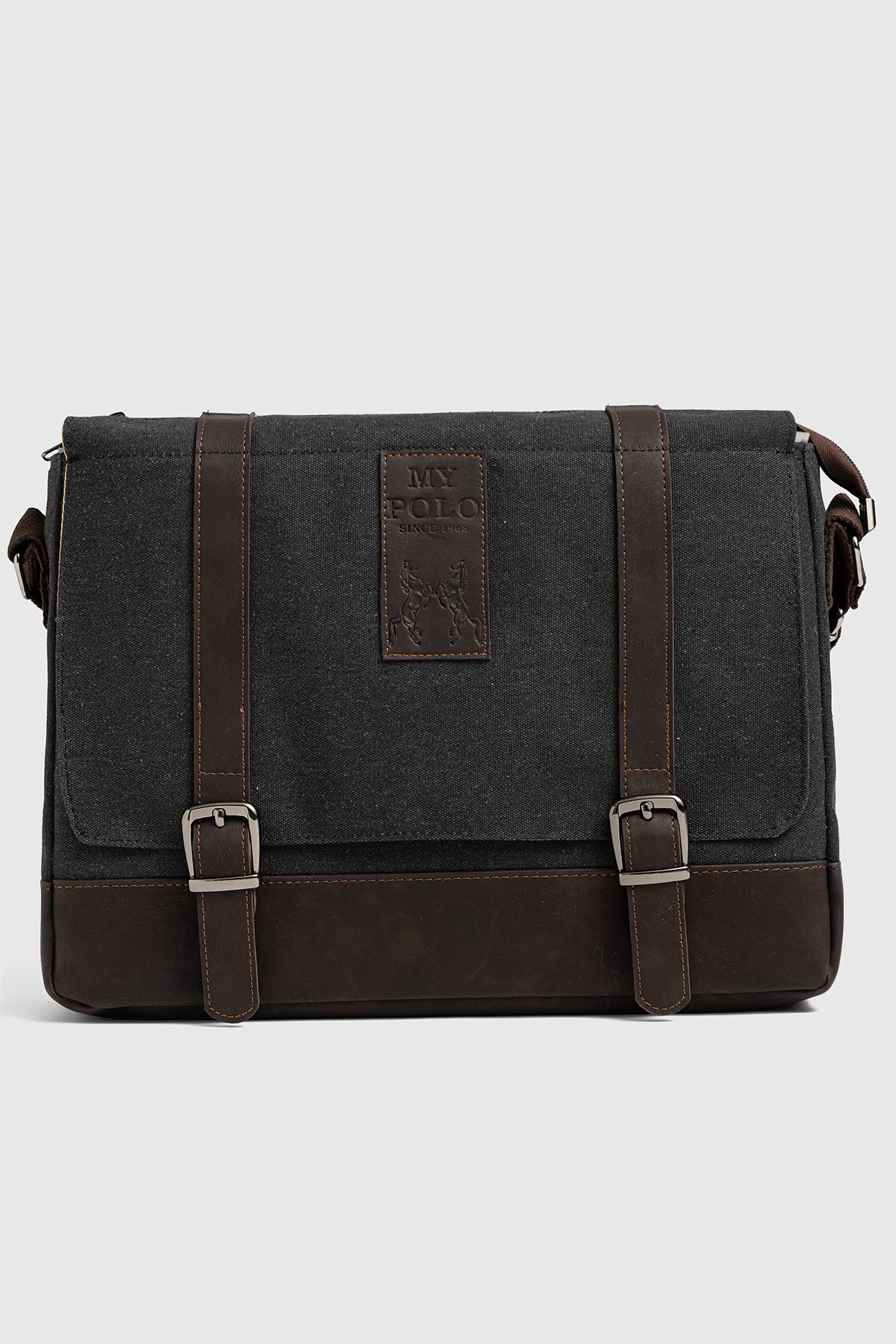 By Hakan  GK75 Omuz Askılı Kanvas (pamuk) Postacı Çantası Çapraz Çanta SİYAH - Görsel 4