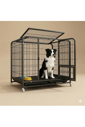 Tasma Market Tekerlekli Metal Köpek Kulübesi ve Taşıma Kafesi 94x65x86 cm – O...