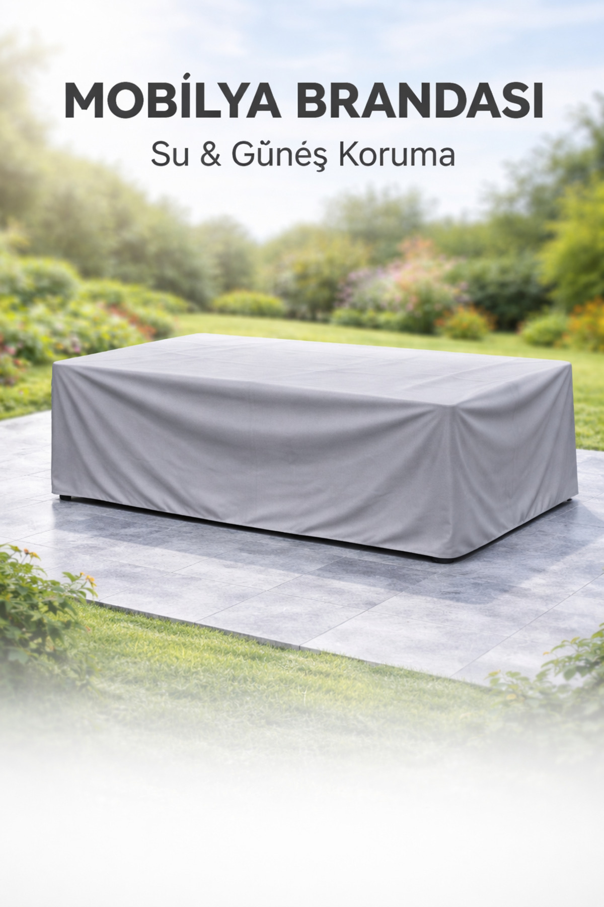 300 GREY FULL COVER FURNITURE TARPAULIN TABLE CHAIR WATERPROOF UV RESISTANT OUTDOOR COVER